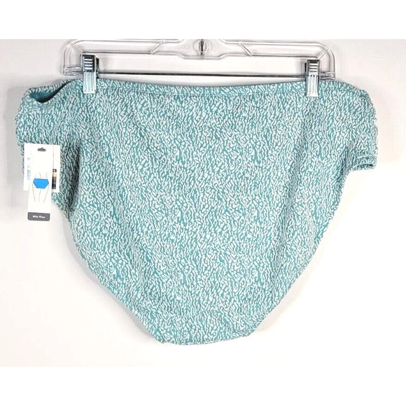 Time & Tru Swim Bottom Womens Size 2X 20W-22W Mid Rise Turquoise Blue White NWT - Picture 3 of 7